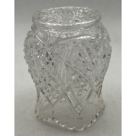 Glass mini flower bud vase 2.5” tall Toothpick Holder Luxury Shabby Chic Cottage - Picture 4 of 5